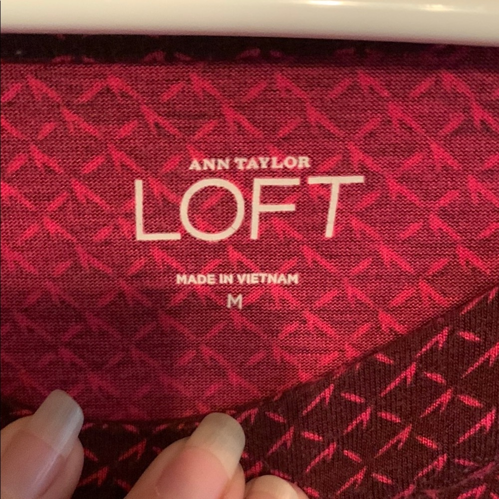 Loft Red Knit Top - Picture 2 of 7